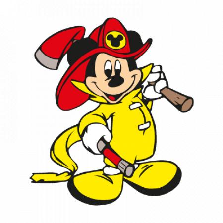 Mickey Mouse Fireman Vector Logo